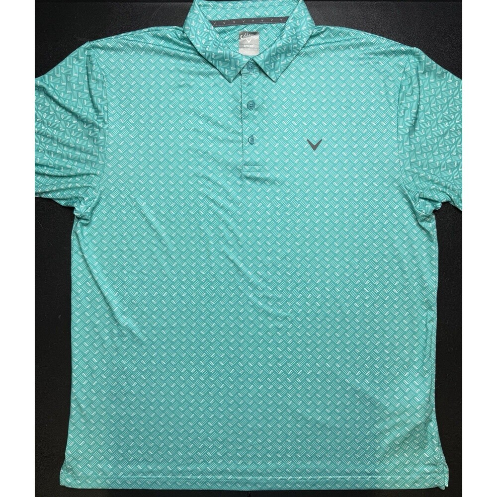 Callaway Shirt Mens XL Short Sleeve Polo Opti Dri Golf Casual Golf Tee Print